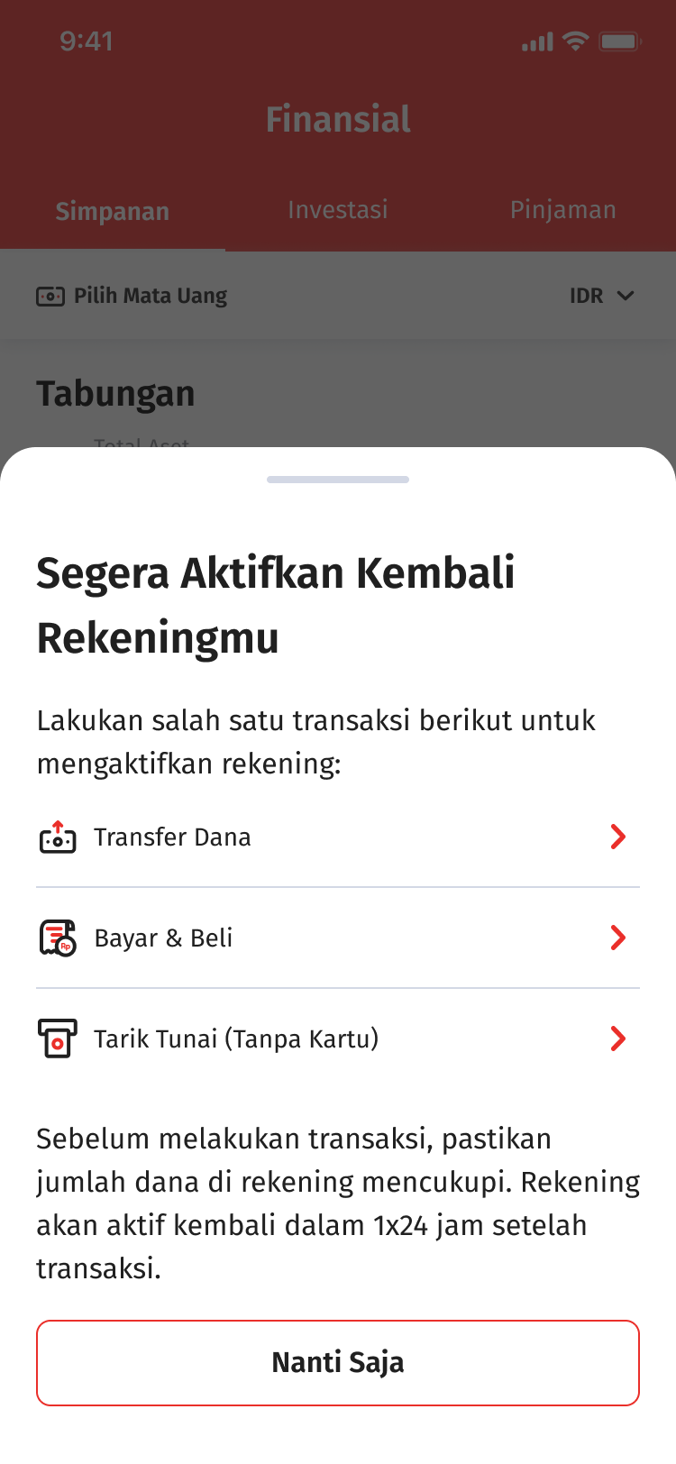 Reaktivasi OCBC mobile